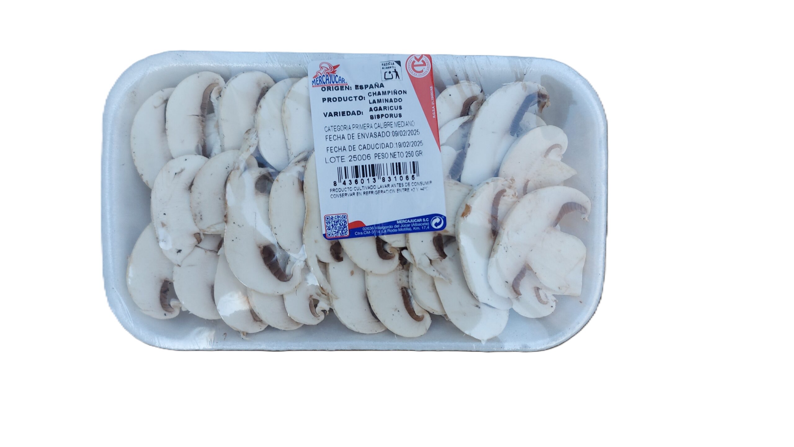Champiñón laminado Bandeja